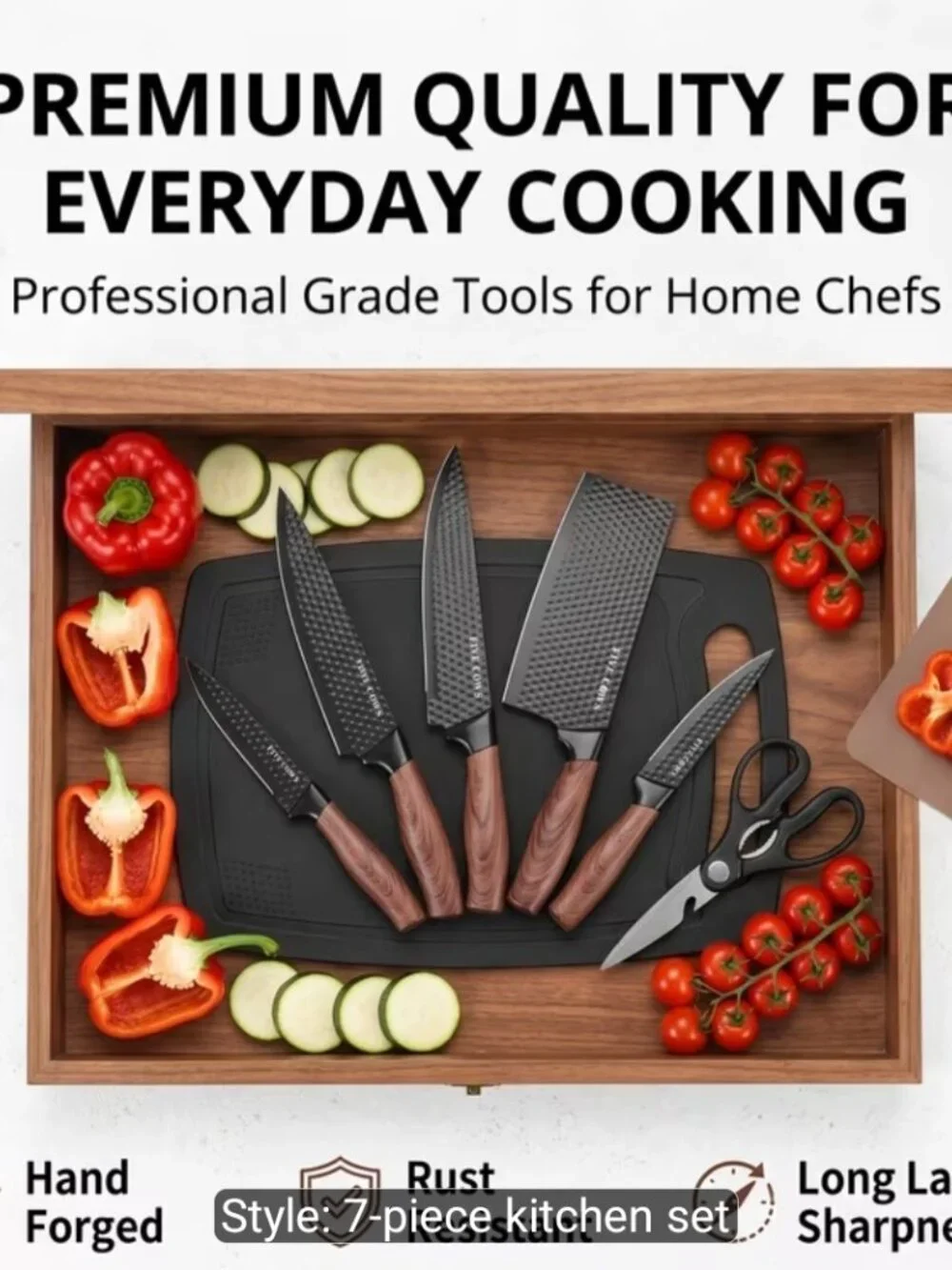 7-Piece Stainless Steel Kitchen Knife Set Chef Slicing Fruit Knives Gift Box New
